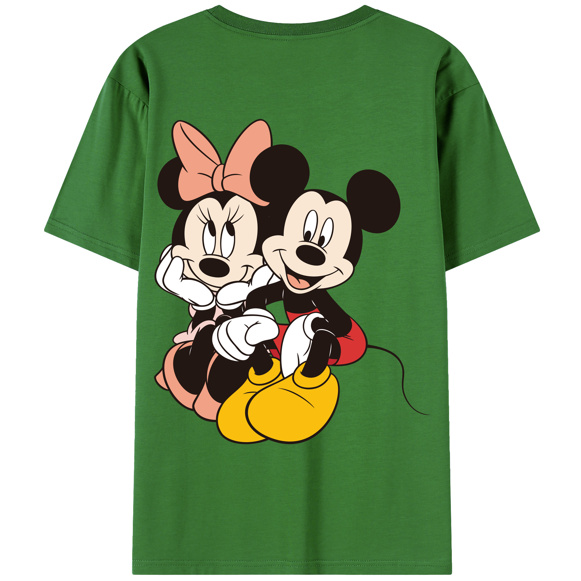 （画像用） ミッキーマウス Mickey Mouse レディース半袖Tシャツ(バックプリント)